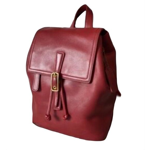 Coach Backpack Womens Mini Legacy Red Leather Buckle Adjustable Shoulder Strap - Picture 1 of 7